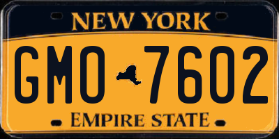 NY license plate GMO7602