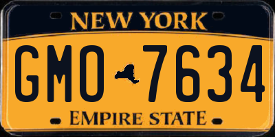 NY license plate GMO7634