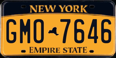 NY license plate GMO7646