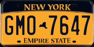 NY license plate GMO7647