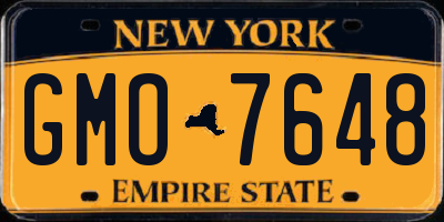 NY license plate GMO7648