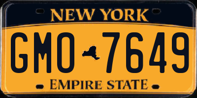 NY license plate GMO7649