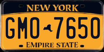 NY license plate GMO7650