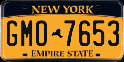 NY license plate GMO7653
