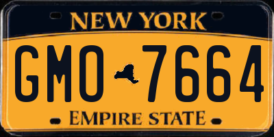 NY license plate GMO7664
