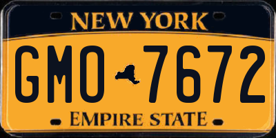 NY license plate GMO7672