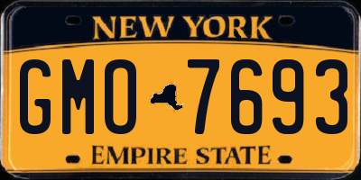 NY license plate GMO7693