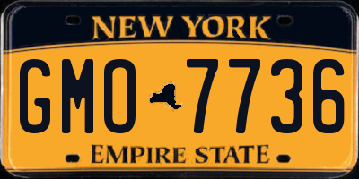 NY license plate GMO7736