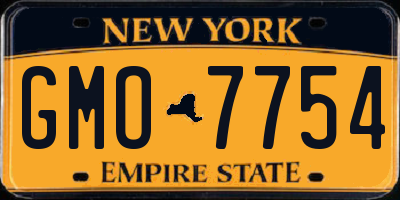 NY license plate GMO7754