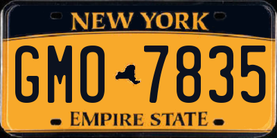 NY license plate GMO7835