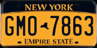 NY license plate GMO7863