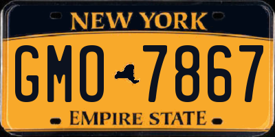 NY license plate GMO7867