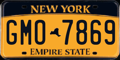 NY license plate GMO7869