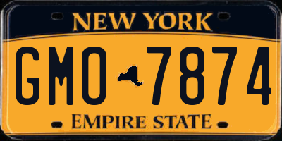 NY license plate GMO7874