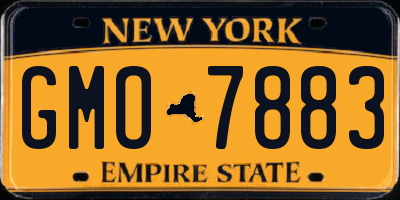 NY license plate GMO7883
