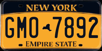 NY license plate GMO7892