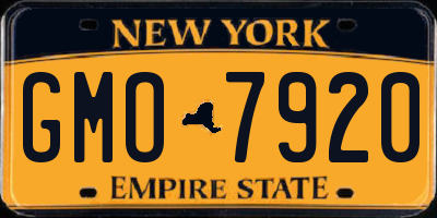 NY license plate GMO7920