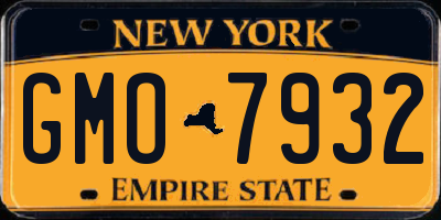 NY license plate GMO7932