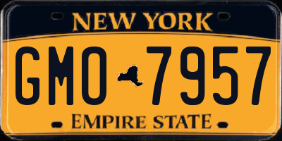 NY license plate GMO7957