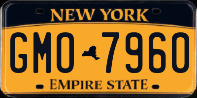 NY license plate GMO7960