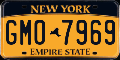 NY license plate GMO7969