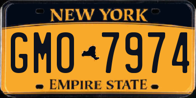 NY license plate GMO7974