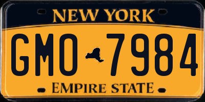 NY license plate GMO7984