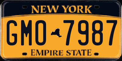 NY license plate GMO7987