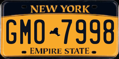 NY license plate GMO7998