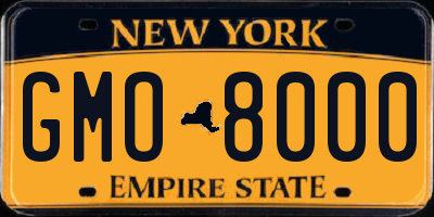 NY license plate GMO8000