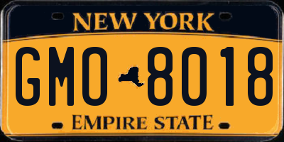 NY license plate GMO8018
