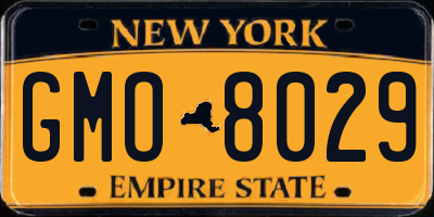 NY license plate GMO8029