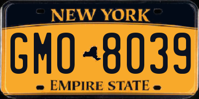 NY license plate GMO8039