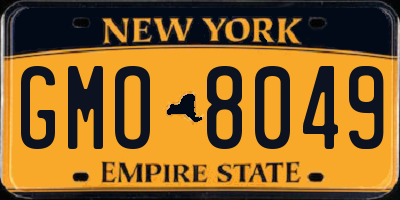 NY license plate GMO8049