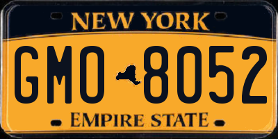 NY license plate GMO8052
