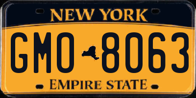 NY license plate GMO8063