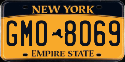 NY license plate GMO8069