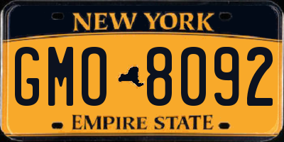 NY license plate GMO8092