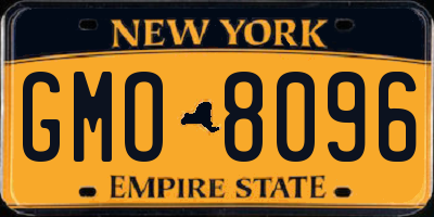 NY license plate GMO8096