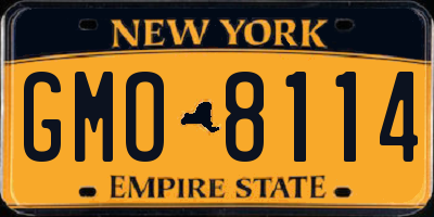NY license plate GMO8114