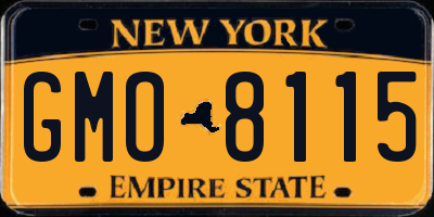 NY license plate GMO8115