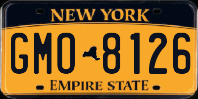 NY license plate GMO8126