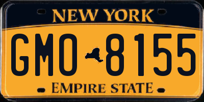 NY license plate GMO8155