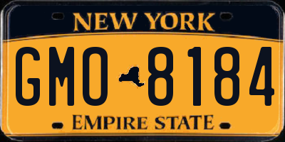 NY license plate GMO8184