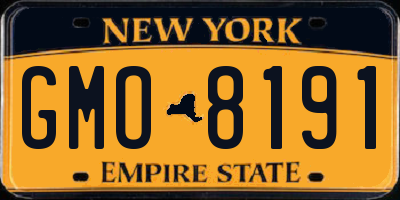 NY license plate GMO8191
