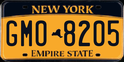 NY license plate GMO8205