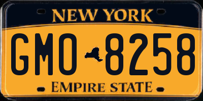 NY license plate GMO8258