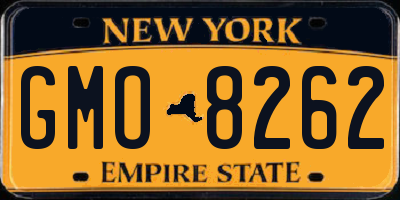 NY license plate GMO8262