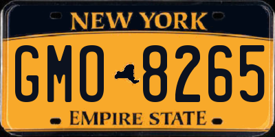NY license plate GMO8265