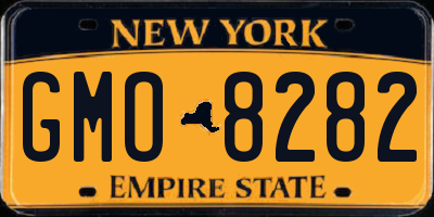 NY license plate GMO8282